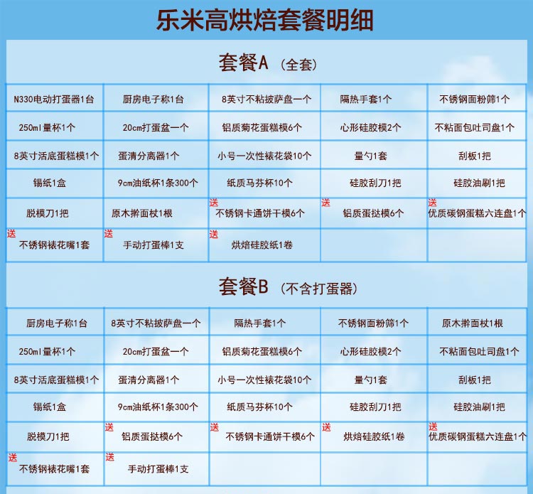 乐米高烘焙工具套装系列 饼干披萨蛋挞 西点烘培模具套餐 烘焙伴侣高端套装 全套烘焙套装