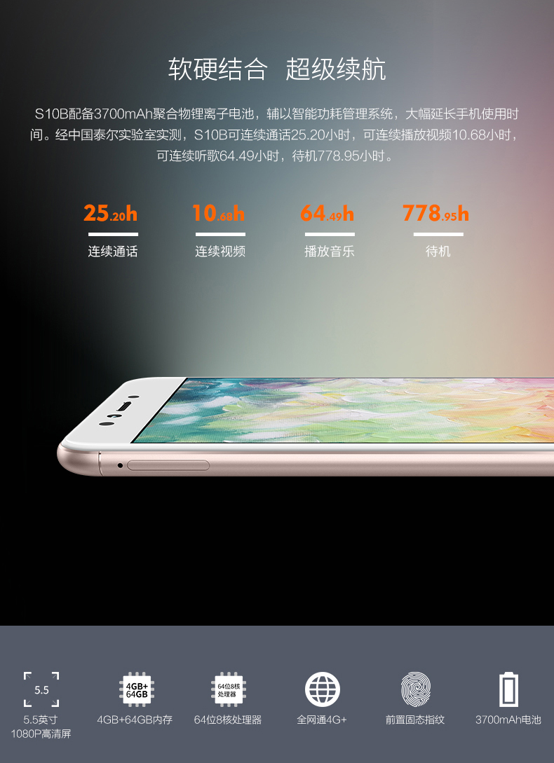 金立s10b 4gb 64gb 移动联通电信全网通4g 双卡双待 樱花金 s10b全