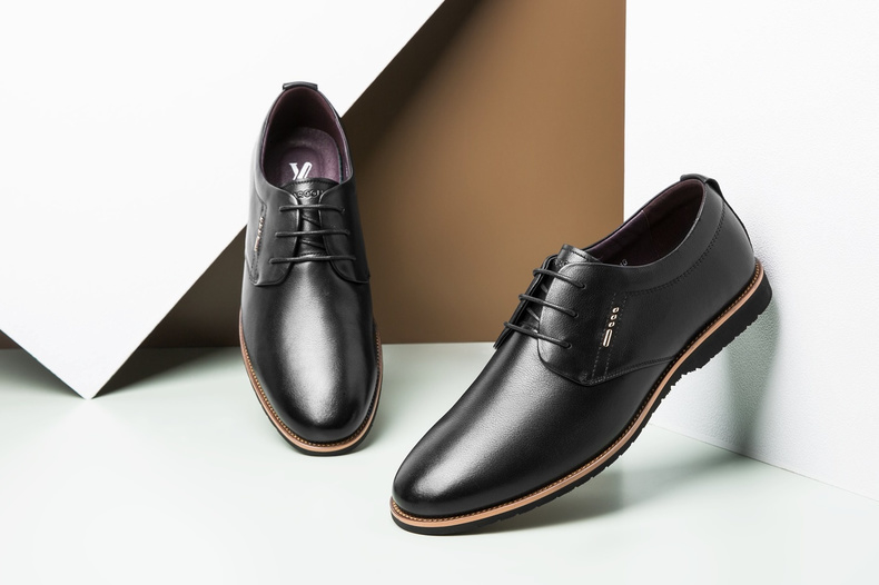 意尔康男士商务休闲尖头英伦系带透气牛皮单鞋男7532ze62341w 黄棕 43