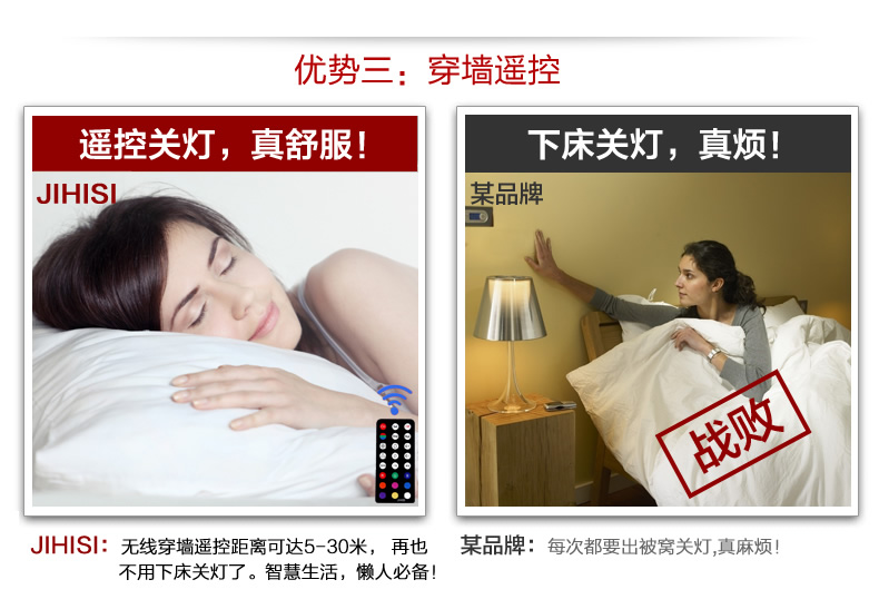 JIHISI led吸顶灯 水母简约现代卧室灯 遥控全彩灯具 开关调色温24W直径52厘米无遥控