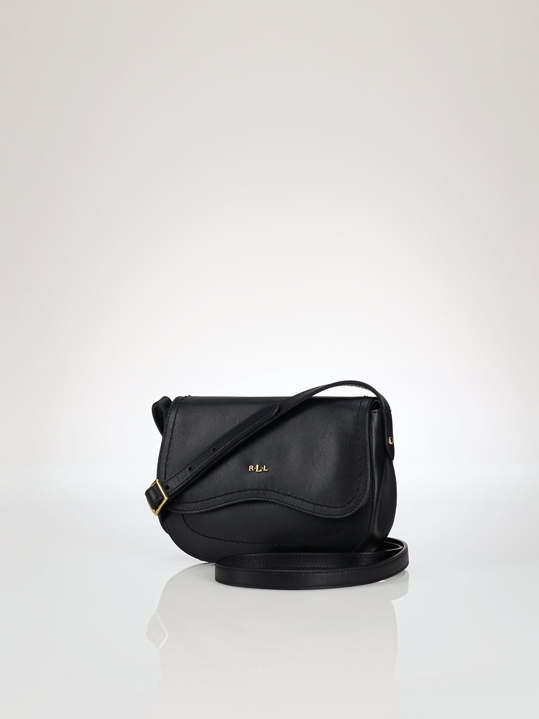 拉夫劳伦(ralph lauren)女士单肩包 黑色 牛皮 简约 34620516