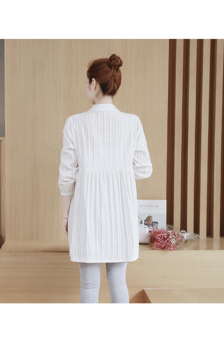 孕妈妈秋装连衣裙时尚辣妈明星同款孕妇上衣娃娃裙怀孕衣服白色潮