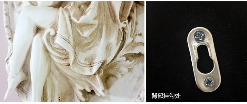 
                                        靓莎莎欧式复古立体罗密欧与朱丽叶壁饰壁挂墙贴装饰画 米色大号一对  2个                