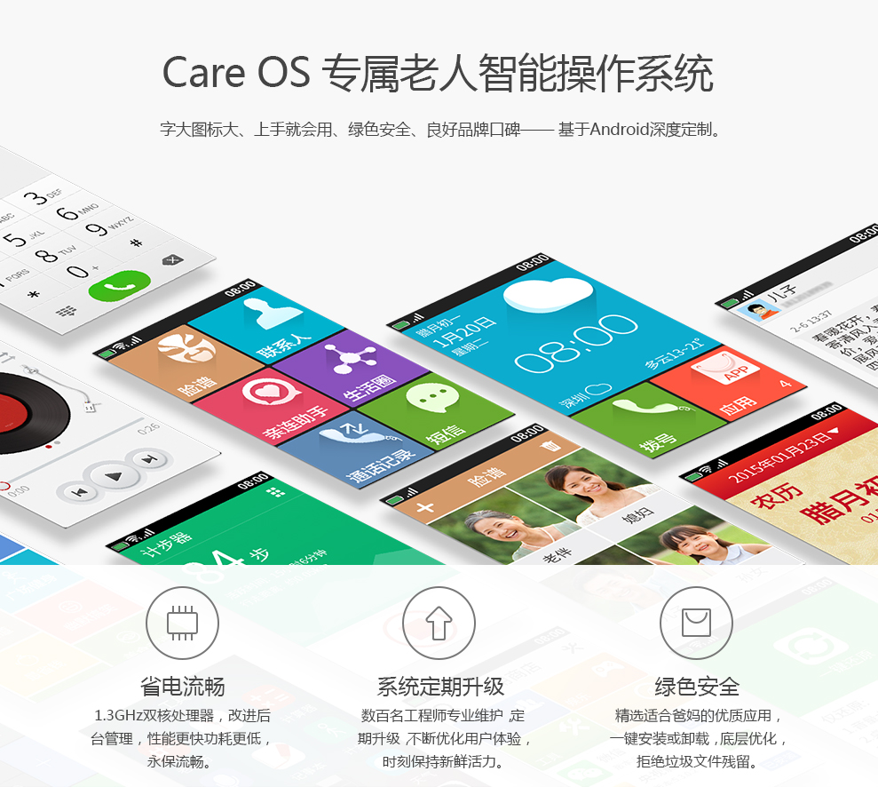 21KE MC002C 移动3G智能老人手机 黑色