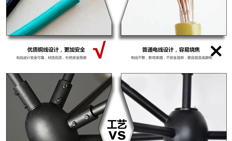何以笙箫默同款 梦晗灯具 北欧创意个性玻璃球艺术灯饰餐厅服装店客厅枝形魔豆吊灯 10头送3瓦LED灯泡