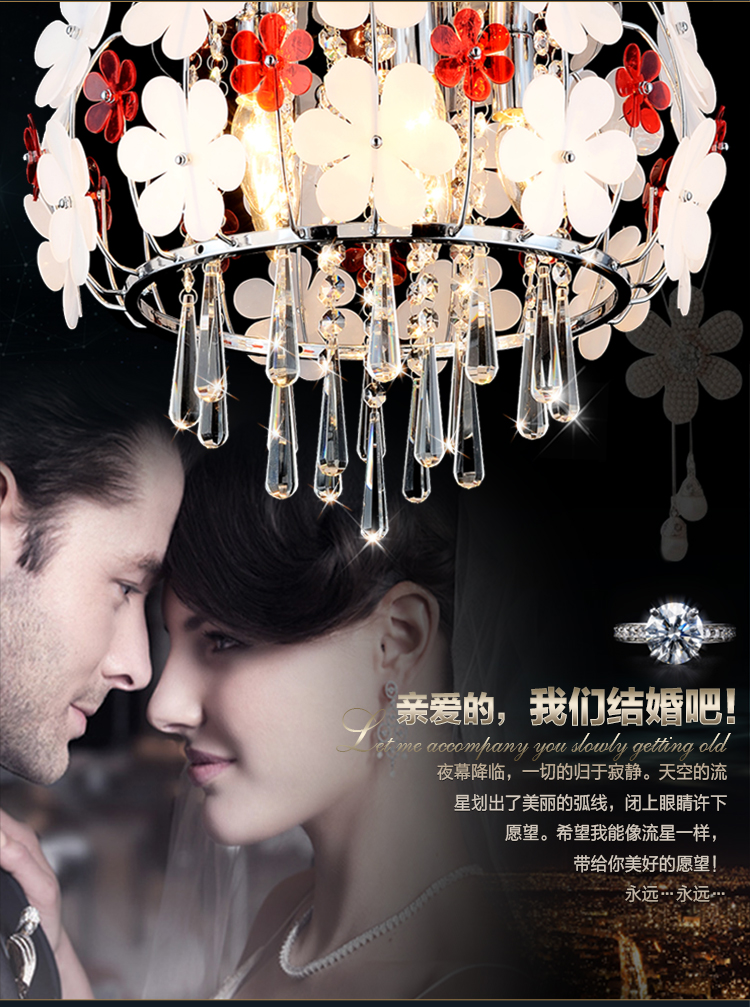 光印灯饰现代简约花朵灯水晶灯餐厅灯卧室灯餐吊灯MD1037 直径48CM纯手工陶瓷花