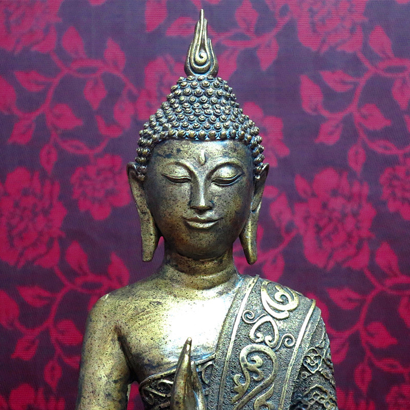 东南亚泰式家居装饰品释迦摩尼佛像泰国佛头工艺品镇宅风水摆件 ny