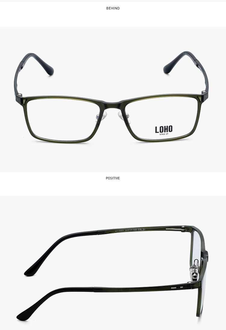 loho眼镜生活简约方框近视眼镜框男百搭休闲眼镜架女 lh15005钢琴黑