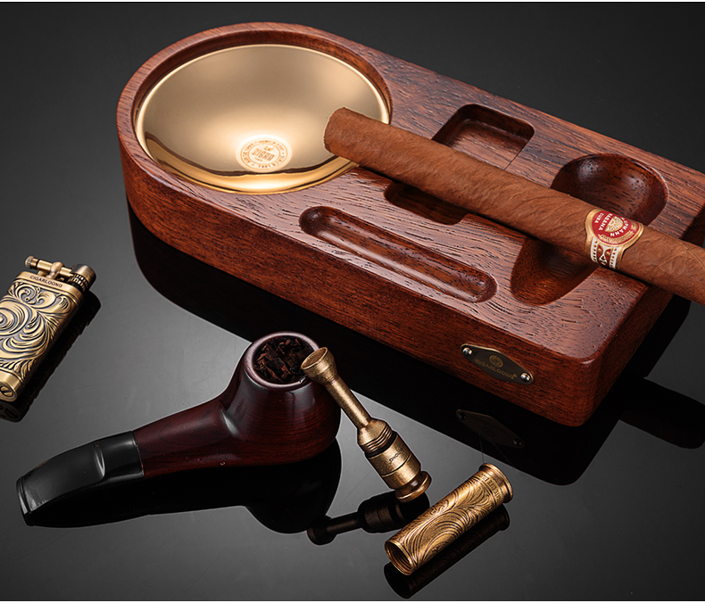 茄龙cigarloong雪茄烟灰缸雪茄打火机烟斗压棒3件套装雪茄烟具礼盒