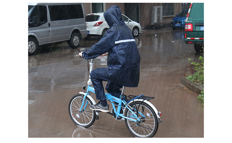 
                                                            Aprilsun 分体式雨衣 电动车单人摩托车自行车男士厚雨裤雨衣两件套装 深蓝色                