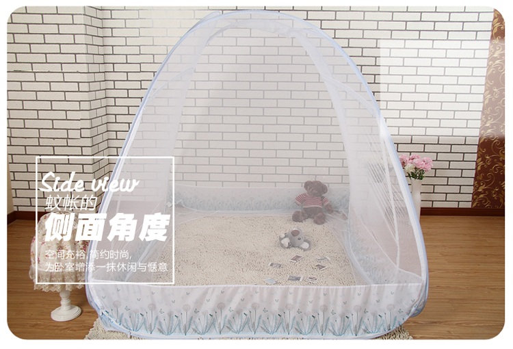 
                                                                                蒙古包蚊帐拉链三开门免安装折叠钢丝单人1.2m1.5米1.8米床无底 花之恋 粉色 【加高 宽敞型】 1.8m床                