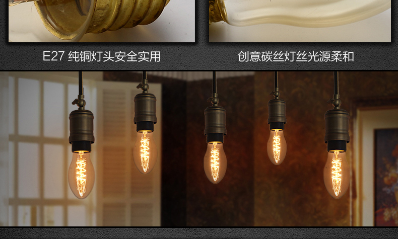 帕克丹顿  E27普通装饰钨丝球泡白炽灯螺口LED光源爱迪生灯泡 子弹灯泡 创意子弹头