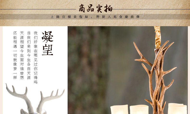 帕克丹顿 鹿角蒙古包吊灯 工程灯具 欧美式乡村复古客厅餐厅吊灯 卧室书房大厅吊灯
