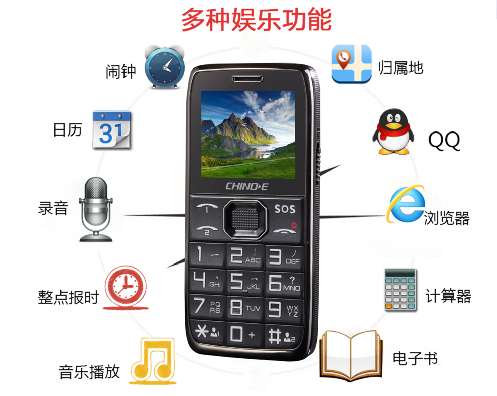 中诺 SL88 移动/联通2G老人手机 双卡双待 红色