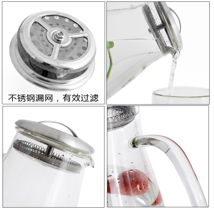 
                                        Z-SHINE 晟维创意耐热玻璃冷水壶凉水壶水具套装双层果汁杯 冷水壶+6个350ML杯子                