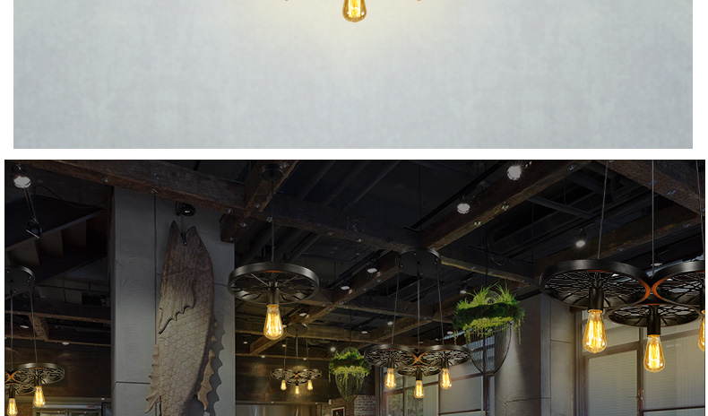 帕克丹顿 loft复古创意帕克丹顿工业吊灯 餐厅吧台美式乡村个性铁艺车轮灯 单头小号
