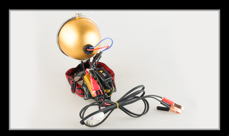 俱竞阳75w强光远射氙气头灯野鸡野兔灯户外照明防水夜钓15公分头戴