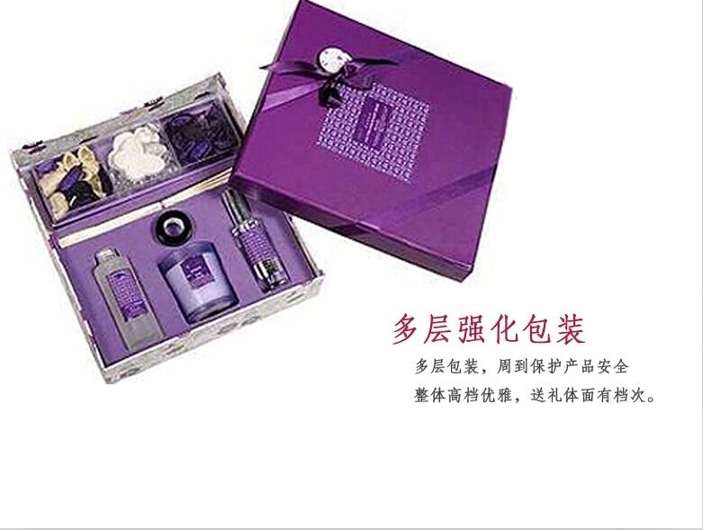 包邮 Kingking无火香薰精油套装 香薰蜡烛房间香水干花熏香礼盒 紫色礼盒-薰衣草套装