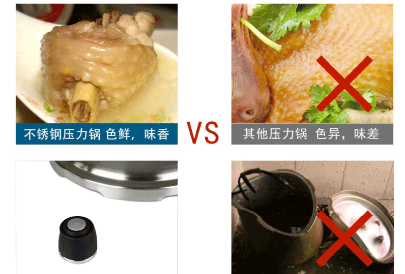 苏泊尔SUPOR聚能星不锈钢高压锅22cm YW22N1 压力锅