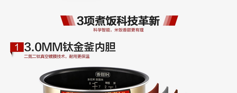 美的（Midea）电饭煲 FZ4085 4L 高端IH电磁加热智能电饭锅 黑银色
