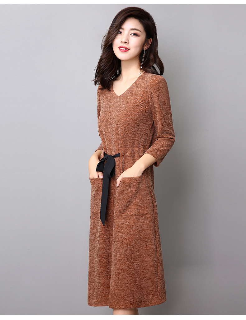 秋季新款时尚简约气质显瘦连衣裙