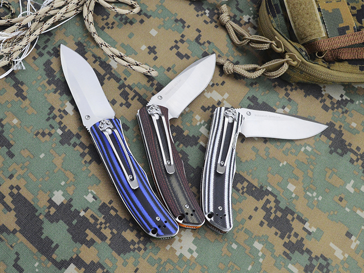 tonife三刃木 9055无锁小折刀野外工具折叠刀 9055muc-ghi黑蓝