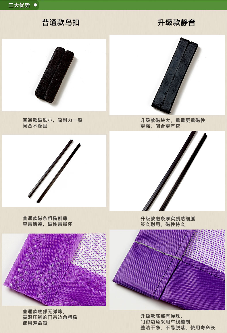 阔尚 加密免穿防蚊门帘磁性鸟扣 软纱沙门加厚纱窗布艺定做 手工荷花咖啡 150X220CM