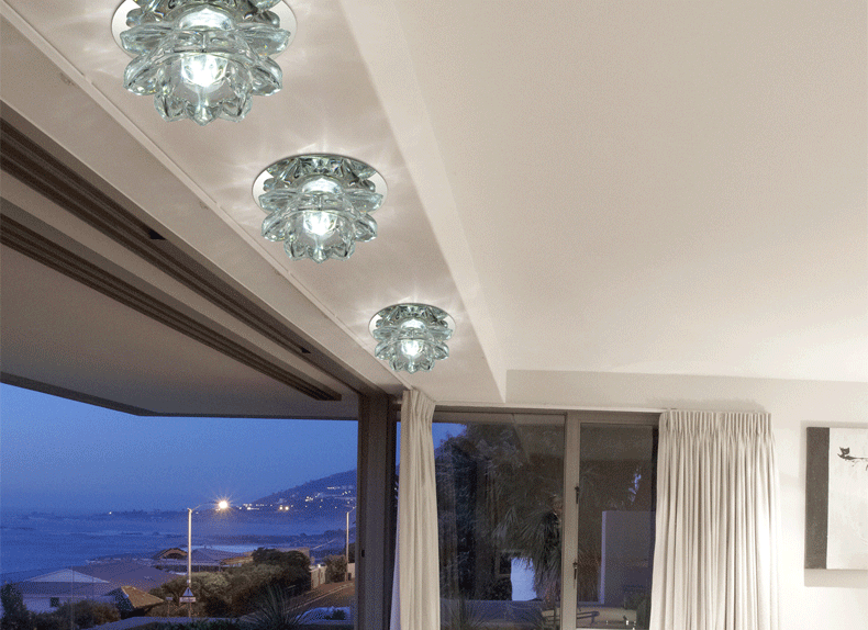 韩鹿 水晶led筒灯 水晶射灯 客厅餐厅卧室 过道 天花灯 玄关灯电视