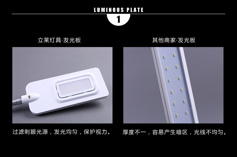 立莱 led台灯 夹子护眼台灯学生学习阅读台灯 创意夹灯书桌灯 4W线控
