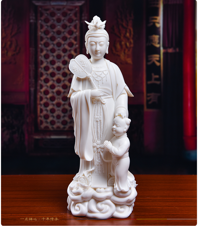 戴玉堂 顺天圣母陈靖姑临水夫人陶瓷佛像家居供奉人物摆件道教神像