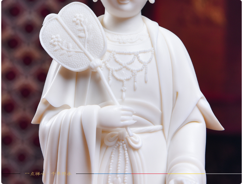 戴玉堂 顺天圣母陈靖姑临水夫人陶瓷佛像家居供奉人物摆件道教神像