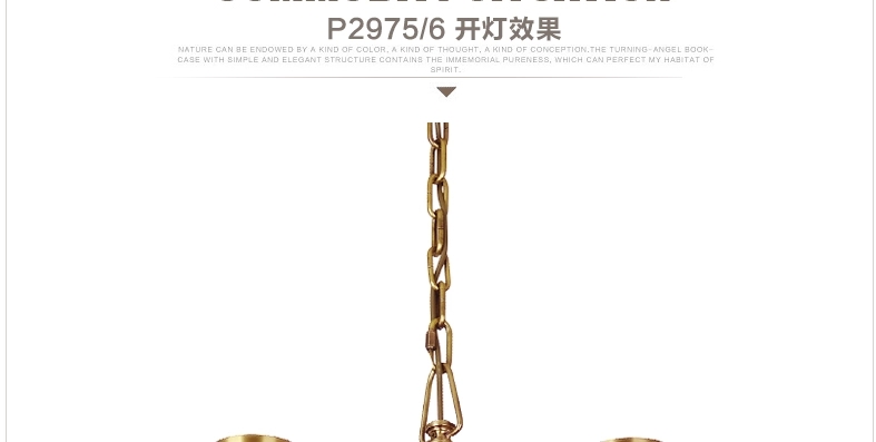 帝拿 现代全铜灯美式吊灯 欧式水晶纯铜客厅灯 简约书房吊灯灯具