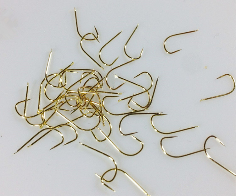 200枚鱼钩金袖黑袖有倒刺无倒刺鱼钩散装钩细条鲫鱼袖钩 红色 黑袖无