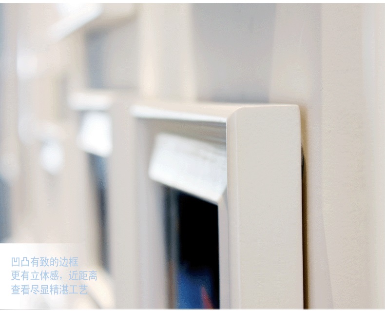 子轩礼坊19框高端实木相框新款创意照片墙/相框墙/相框组合 黑白胡原四色送思念风格画芯