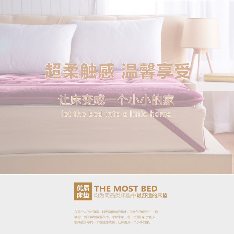 
                                        梦琉璃家纺旗舰店 床垫 法莱绒加厚软床垫 床褥 垫被 单人双人学生海绵床垫 烟灰 100cm*200cm                