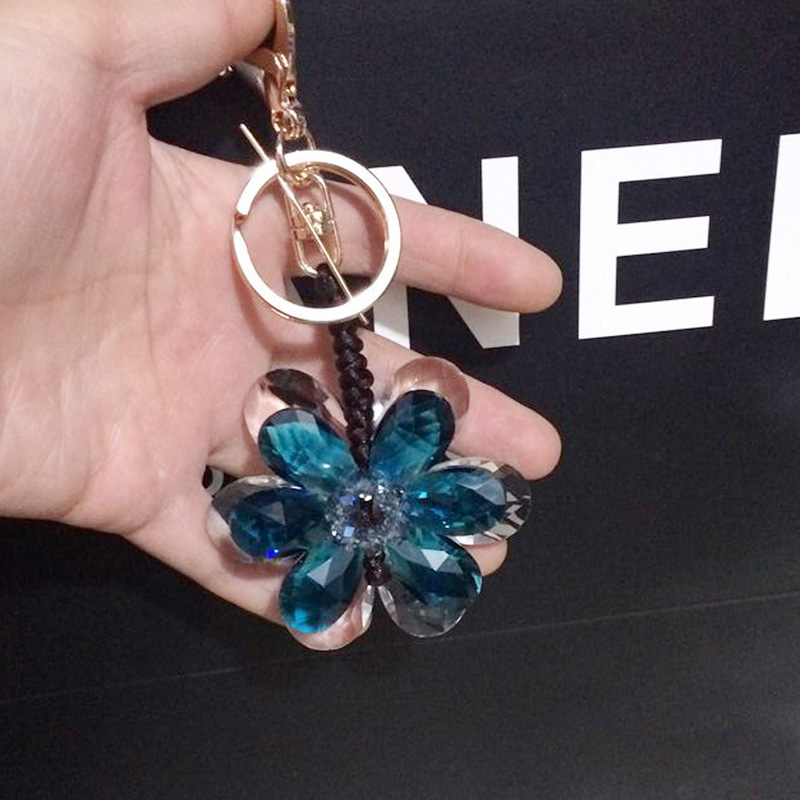 2017正版水晶汽车钥匙挂件水晶钥匙扣韩国女士 水晶创意礼品包挂 富贵