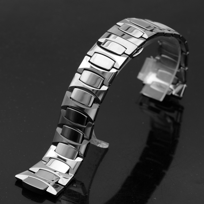 carty钨钢手表带 适用于 雷达 钨钢表带 凸口 23*12 间金色 手表链