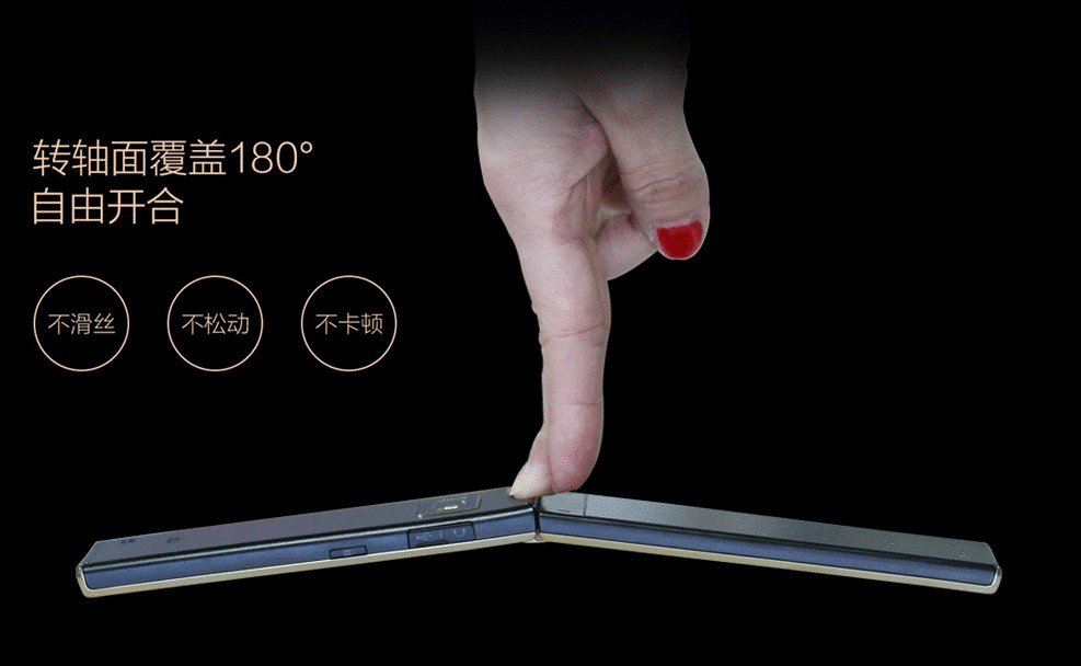 波导 V90 移动4G智能翻盖手机 双卡双待 金黑色
