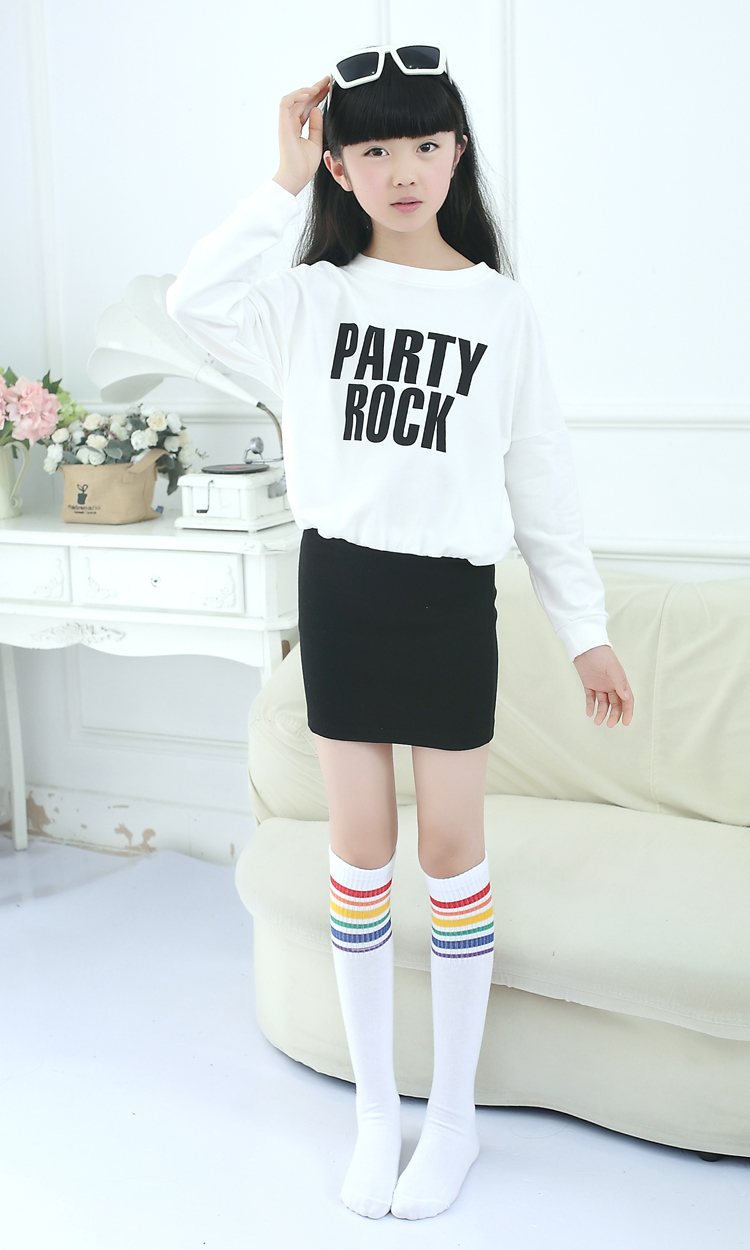 郗德鑫女童过膝长筒袜中筒袜子韩版堆堆袜儿童高筒宝宝长袜学生袜春秋