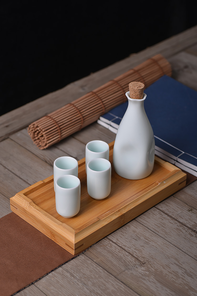 唐兴 日式酒具酒杯套装景德镇 影青白酒壶酒杯套装复古日式礼盒装