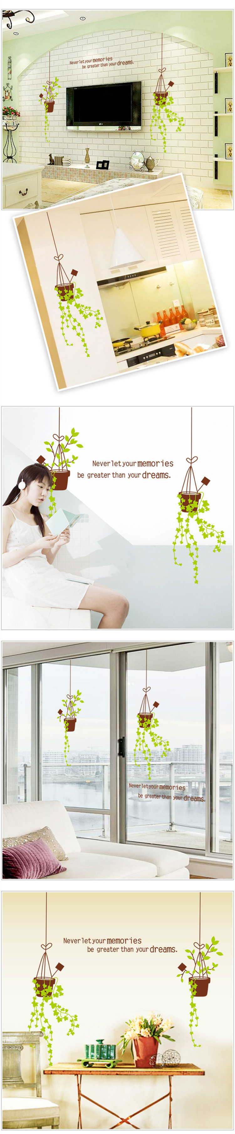 
                                                                                吉朵芸 橱窗玻璃贴纸沙发客厅电视背景墙装饰自粘贴画踢脚线贴饰家装家饰田园墙贴壁画墙纸贴 花车+咖色吊篮 组合款                