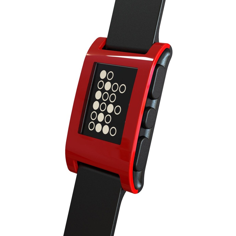 pebble smart watch 多功能智能手表 红色