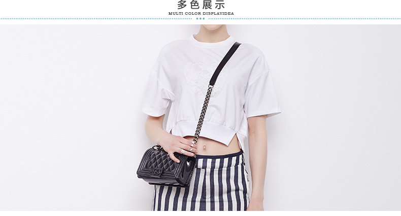 LisaLisa女装2015年夏季短款露肚脐t恤经典白色短袖T 时尚清新 白色
