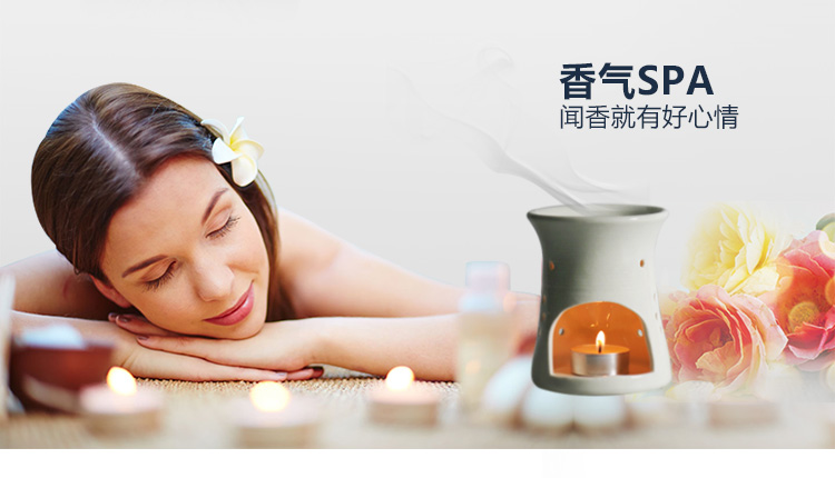 amojoy陶瓷镂空香薰炉 香熏蜡烛炉精油炉家居摆件净化空气补水加湿