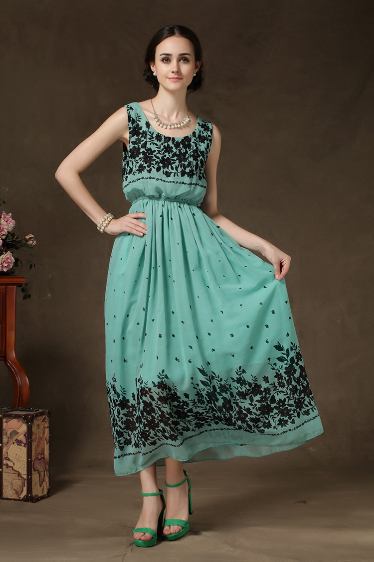 伊情飞扬 波西米亚沙滩裙长裙淑女装夏季 n806r8018 杏色