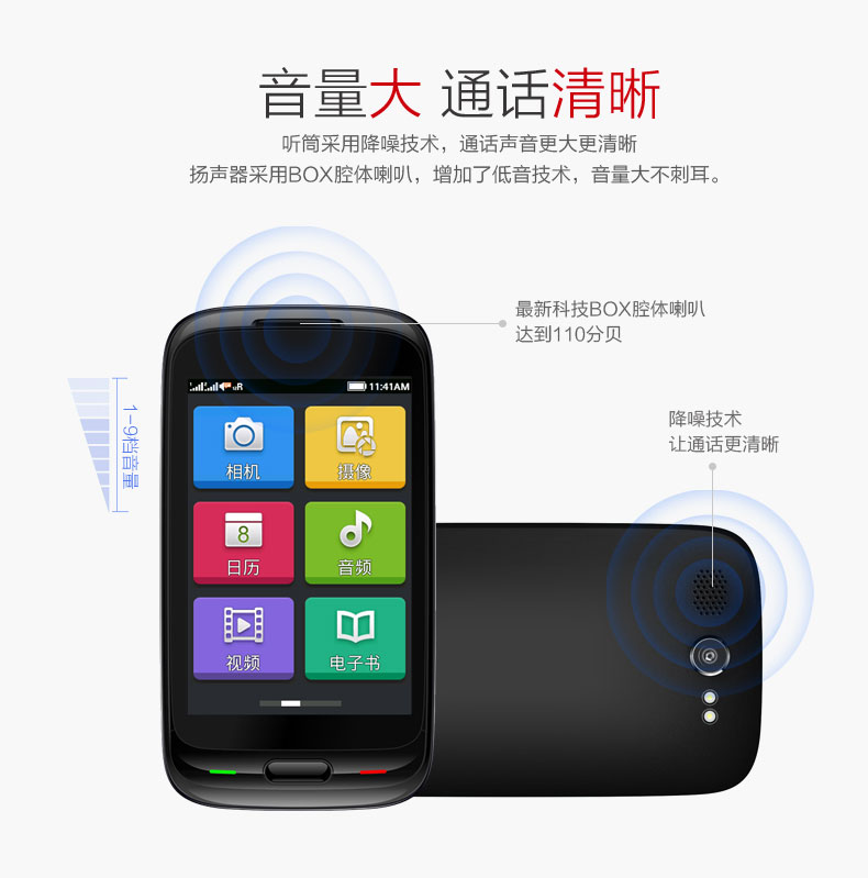大显(DaXian) DX528 移动/联通2G(GSM) 手写老人手机 红色