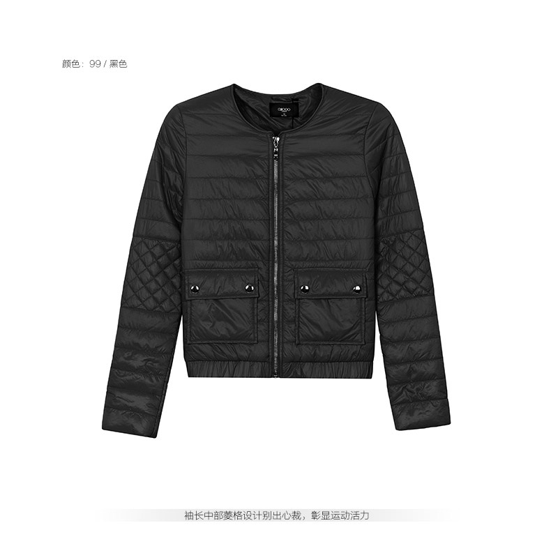 G2000/women 女装圆领简约纯色短款女士夹克休闲百搭棉衣外套秋季 41220019 61银色 36
