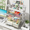 Nafenai drawer-type desktop storage box student dormitory stationery book storage box household large-capacity cosmetics storage box desktop storage box transparent white four layers