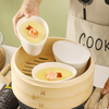 Muziqiu ceramic steaming bowl with lid, baby stew pot, small steaming cup, water-proof steamed egg, steamed rice, stewed egg, steamed egg custard special bowl, egg-shaped high-temperature ceramic bowl * 3 pieces