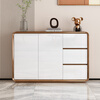 Gu Lejia fully equipped home modern simple sideboard kitchen multi-functional large capacity storage cabinet wine cabinet living room entrance hall walnut set white length * 106 width 30 height 80CM * low legs